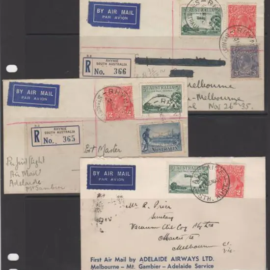 1935 (26th Nov) Melbourne to Adelaide via Mt ...