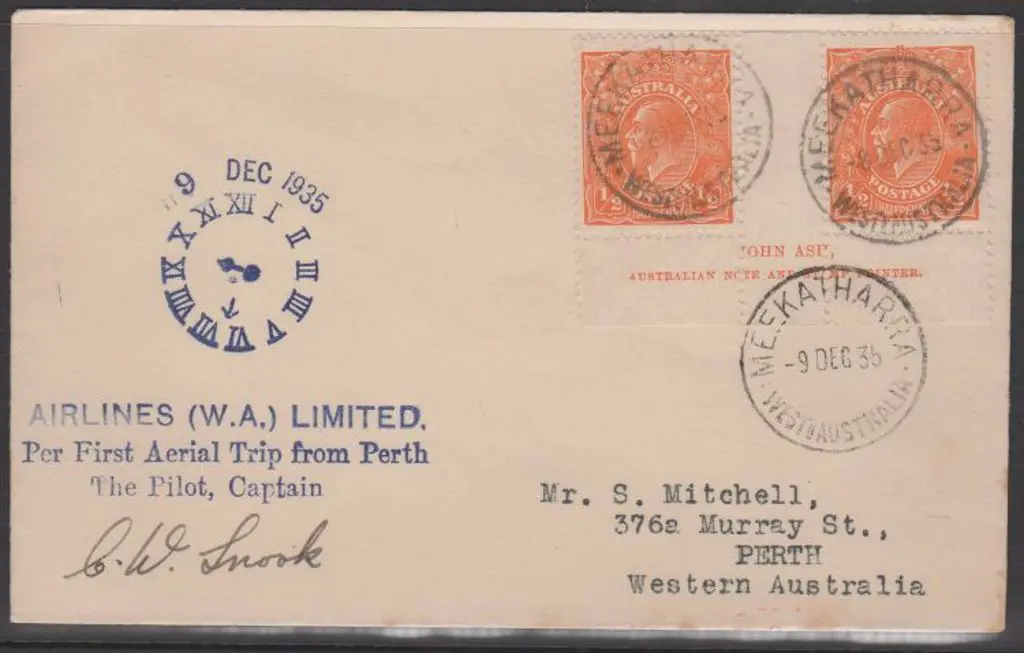 1935 (9th Dec) Meekatharra to Perth by W.A.A. ... Image 1++