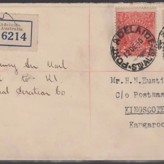 1935 (12th Dec) Adelaide to Kangaroo Island ...