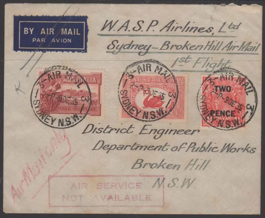 1935 12-17th Dec) Sydney to Broken Hill WASP ... Image 1++