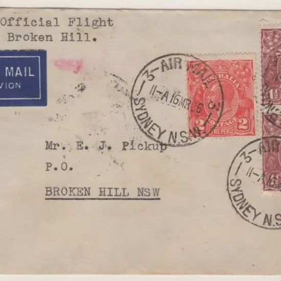1936 (27th March) Sydney to Broken Hill WASP ...