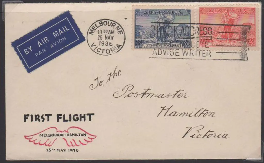 1936 (25th May) Melbourne to Hamilton Ansett ... Image 1++