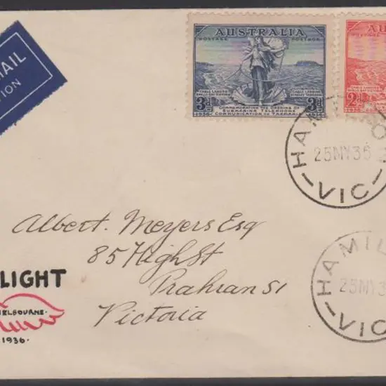 1936 (25th May) Hamilton to Melbourne Ansett ...