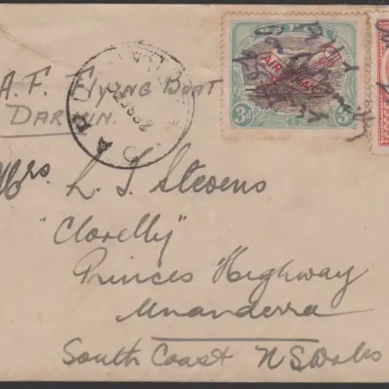 1936 (1st Sept) Papua to Australia by RAAF ...