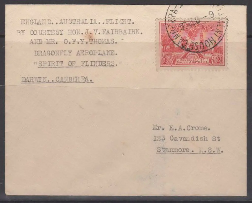 1936 (14th Sept) Darwin to Canberra by Fairburn & ... Image 1++
