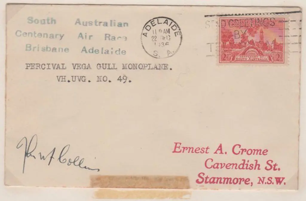 1936 (16th Dec) South Australian Centenary Air ... Image 1++