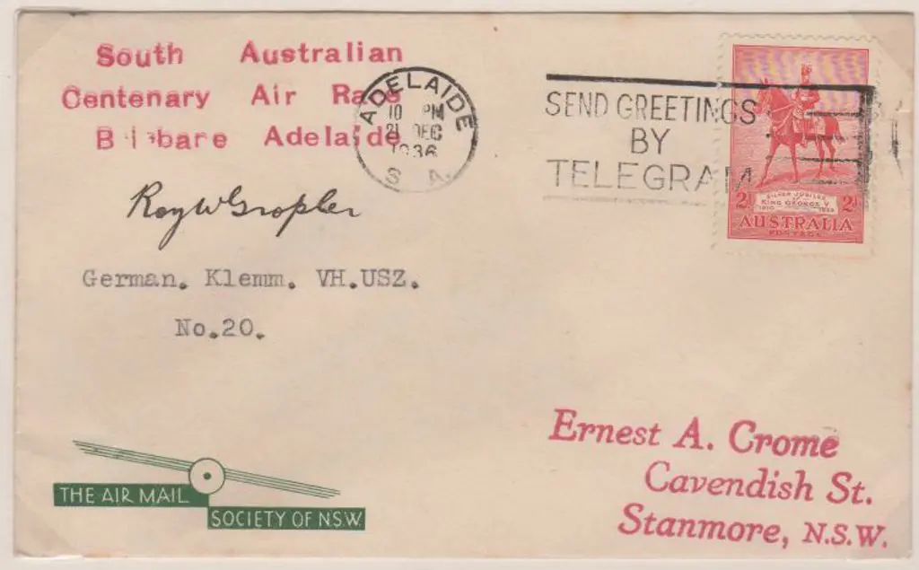 1936 (16th Dec) South Australian Centenary Air ... Image 1++