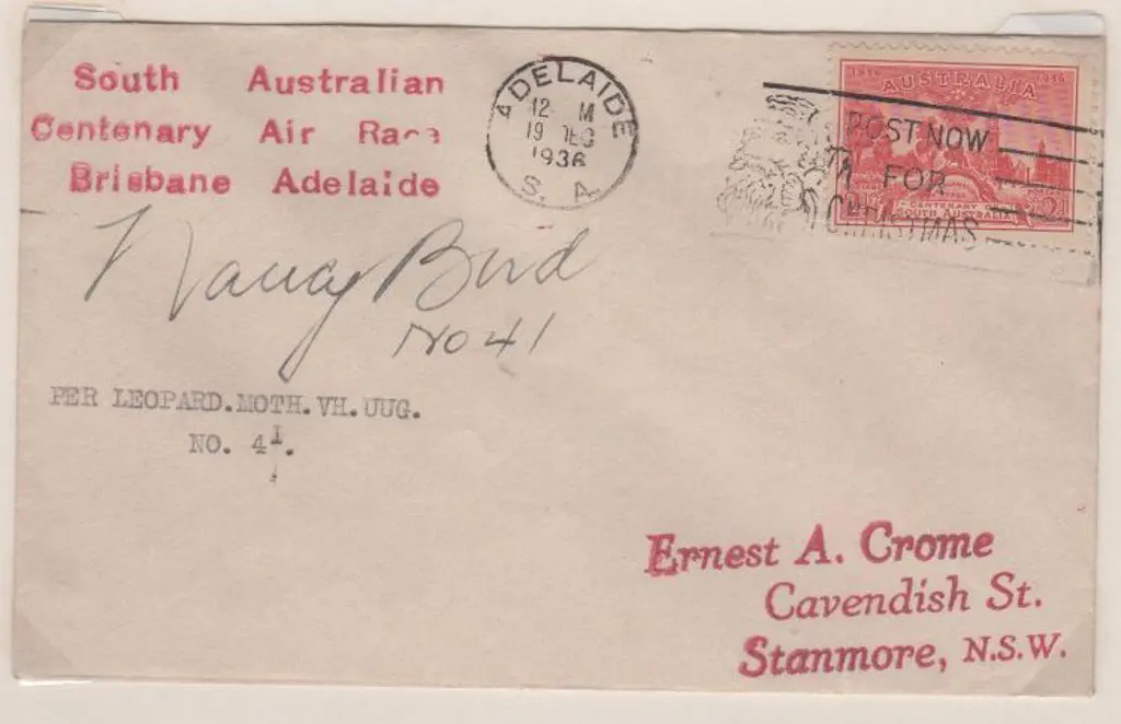 1936 (16th Dec) South Australian Centenary Air ... Image 1++