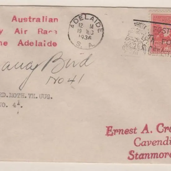 1936 (16th Dec) South Australian Centenary Air ...