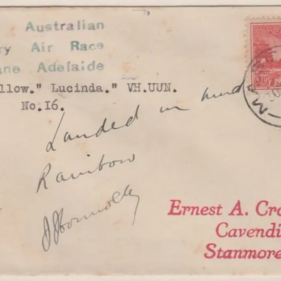1936 (16th Dec) South Australian Centenary Air ...