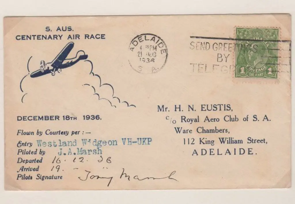 1936 (16th Dec) South Australian Centenary Air ... Image 1++