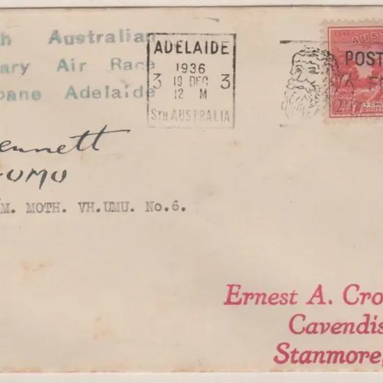 1936 (16th Dec) South Australian Centenary Air ...