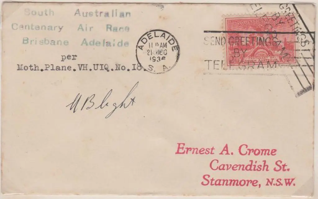 1936 (16th Dec) South Australian Centenary Air ... Image 1++