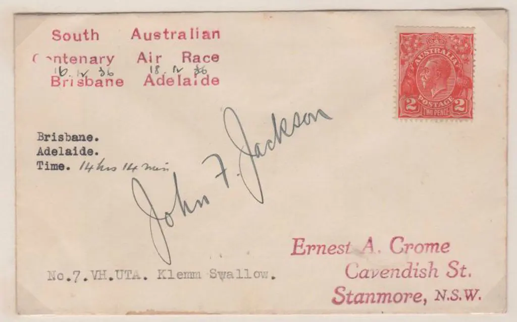 1936 (16th Dec) South Australian Centenary Air ... Image 1++