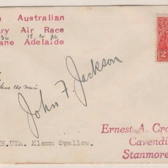 1936 (16th Dec) South Australian Centenary Air ...