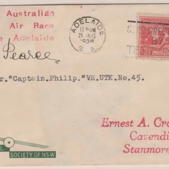 1936 (16th Dec) South Australian Centenary Air ...