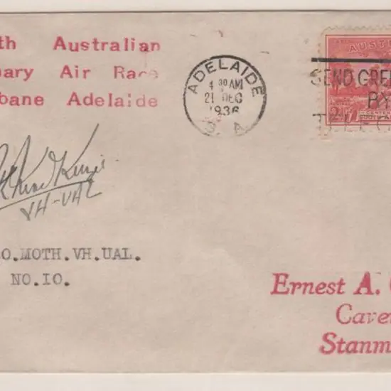 1936 (16th Dec) South Australian Centenary Air ...