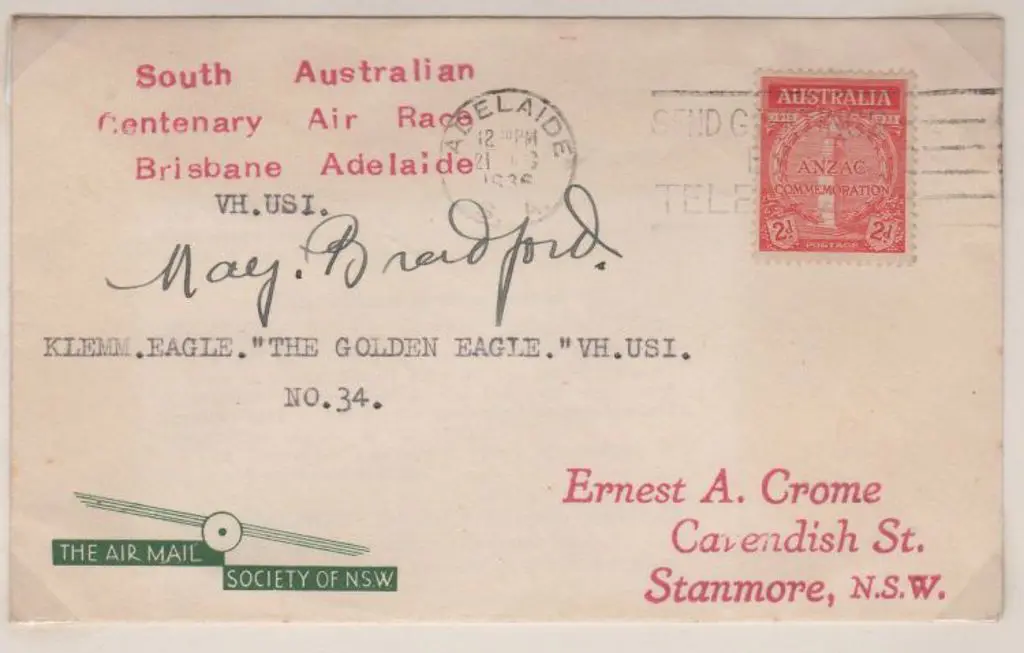 1936 (16th Dec) South Australian Centenary Air ... Image 1++