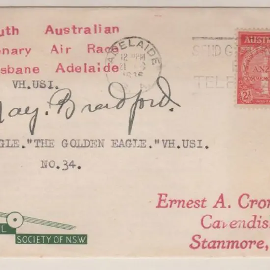 1936 (16th Dec) South Australian Centenary Air ...