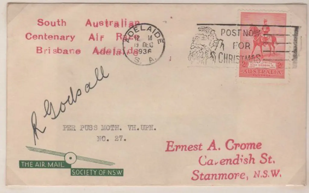 1936 (16th Dec) South Australian Centenary Air ... Image 1++
