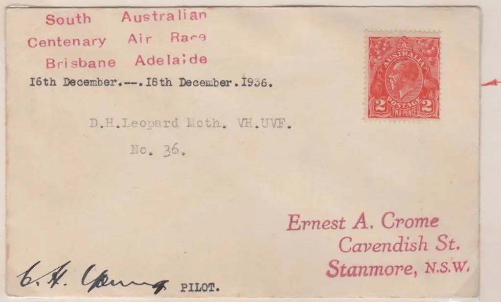 1936 (16th Dec) South Australian Centenary Air ... Image 1++