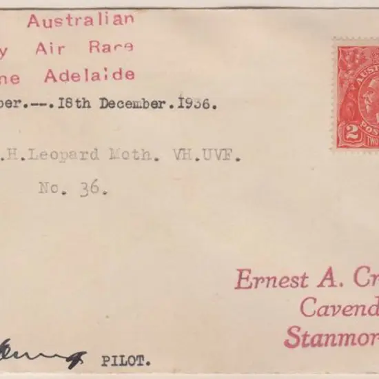 1936 (16th Dec) South Australian Centenary Air ...
