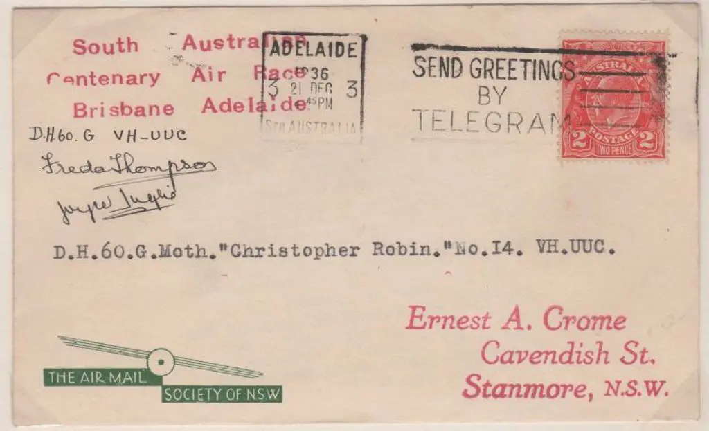 1936 (16th Dec) South Australian Centenary Air ... Image 1++