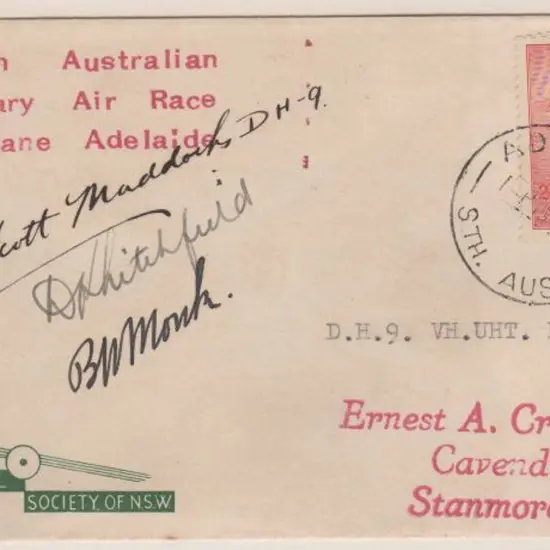 1936 (16th Dec) South Australian Centenary Air ...