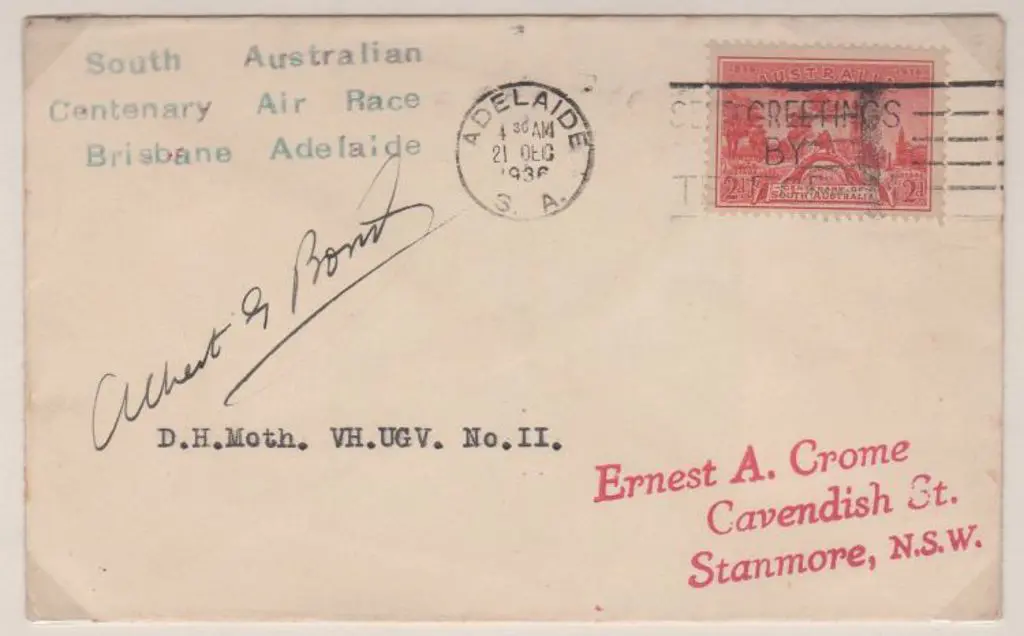 1936 (16th Dec) South Australian Centenary Air ... Image 1++