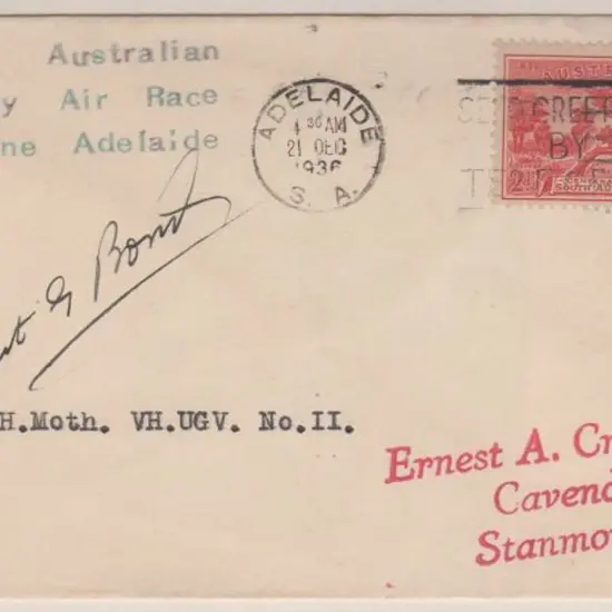 1936 (16th Dec) South Australian Centenary Air ...