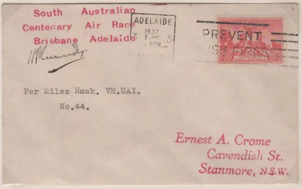 1936 (16th Dec) South Australian Centenary Air ... Image 1++