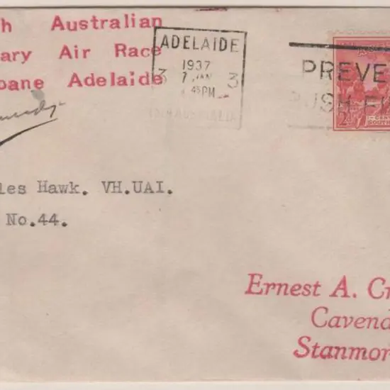 1936 (16th Dec) South Australian Centenary Air ...