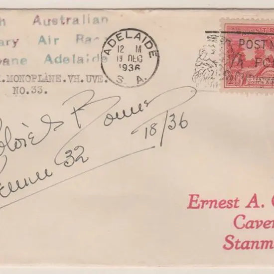 1936 (16th Dec) South Australian Centenary Air ...