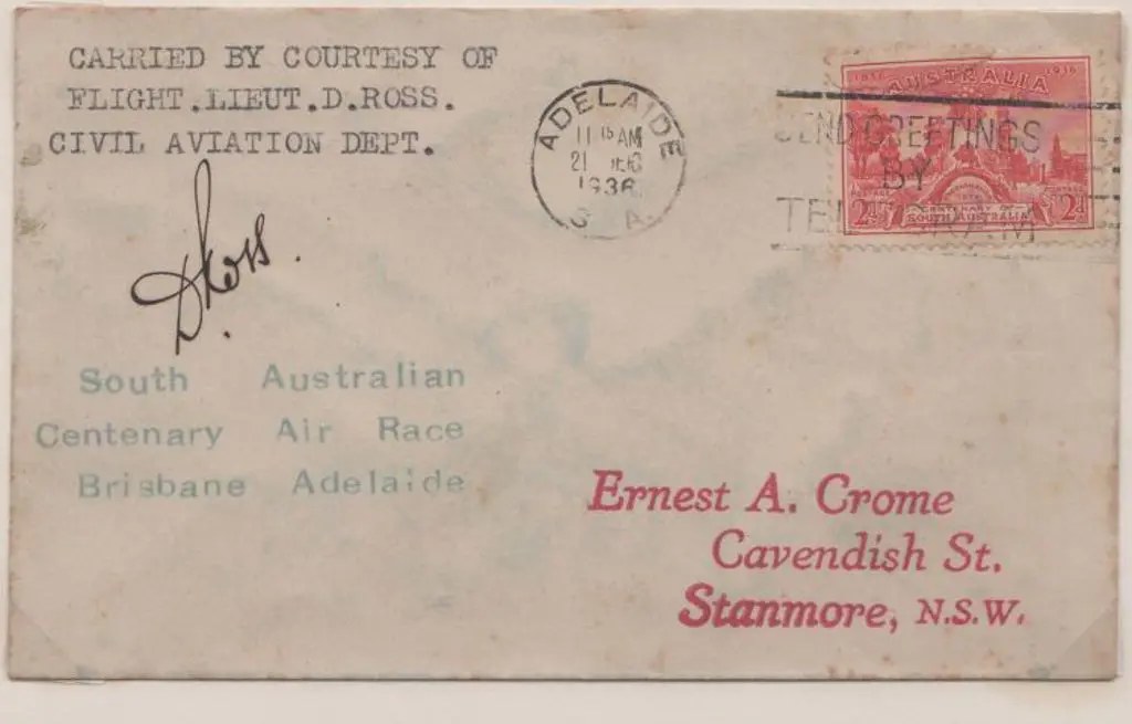1936 (16th Dec) South Australian Centenary Air ... Image 1++
