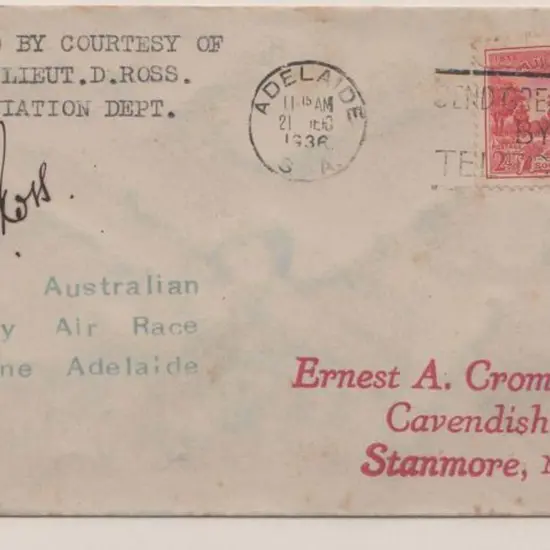 1936 (16th Dec) South Australian Centenary Air ...