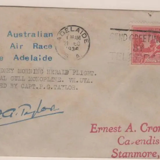 1936 (16th Dec) South Australian Centenary Air ...