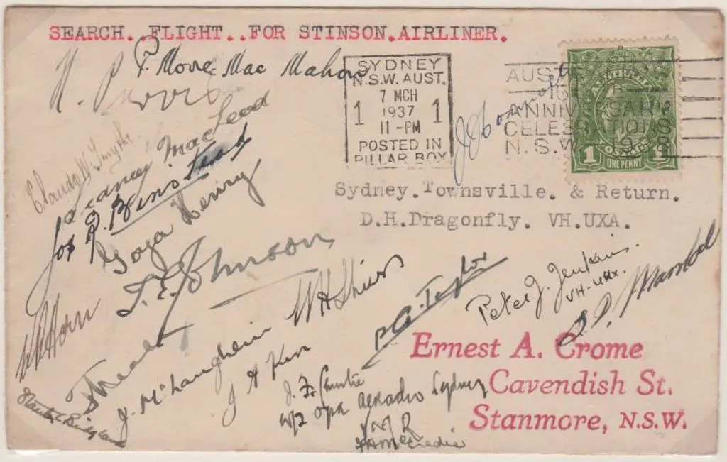 1937 (7th March) Sydney to Townsville & return ... Image 1++