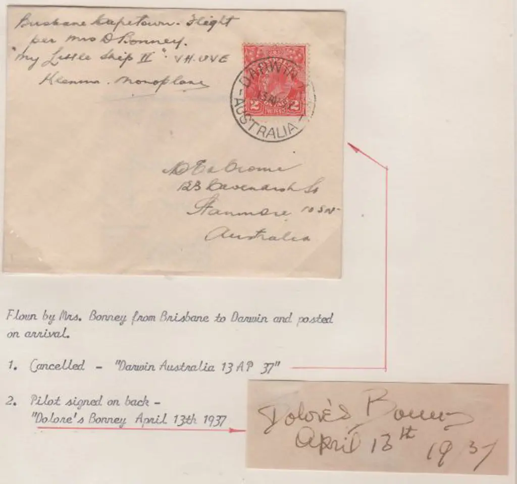 1937 (9th April) ditto but Brisbane to Darwin ... Image 1++