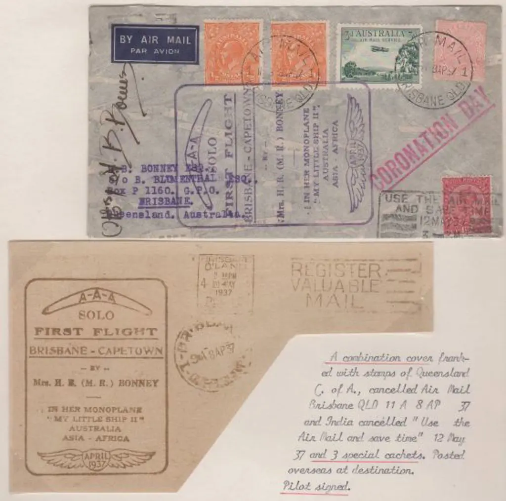 1937 (9th April) ditto but Brisbane to New Deli ... Image 1++