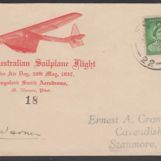 1937 (29th May) First Sydney sailplane flight by M ...