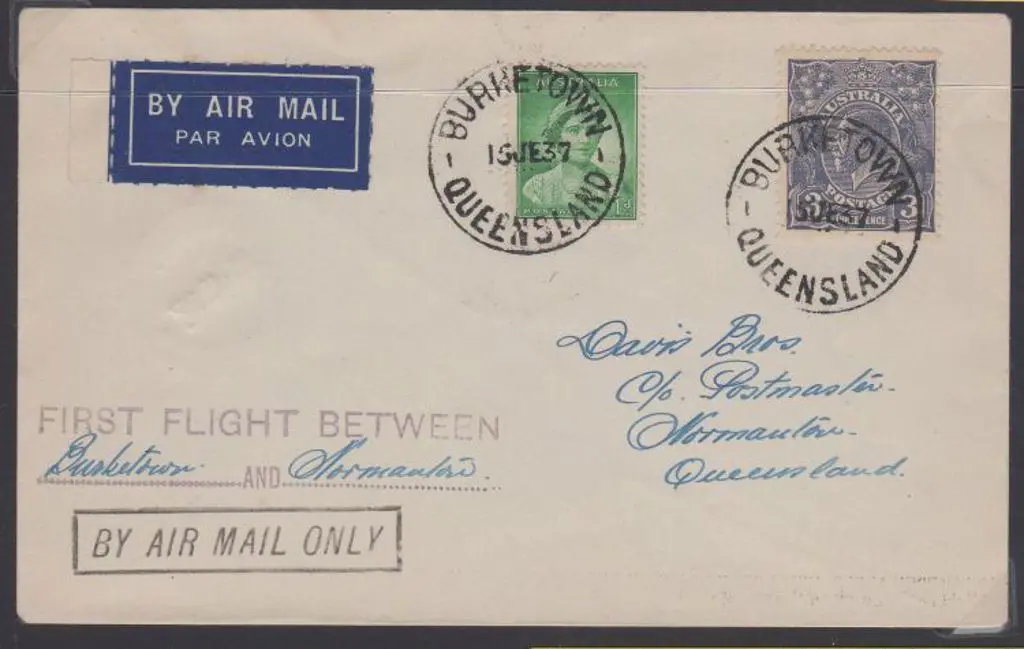1937 (15th June) ditto but plain env with 1d QM & ... Image 1++
