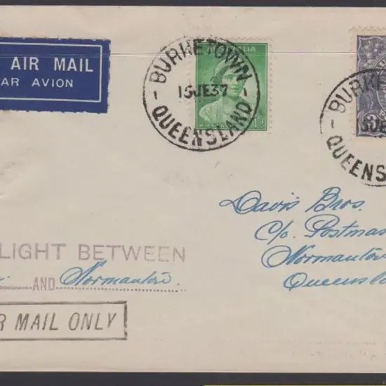 1937 (15th June) ditto but plain env with 1d QM & ...