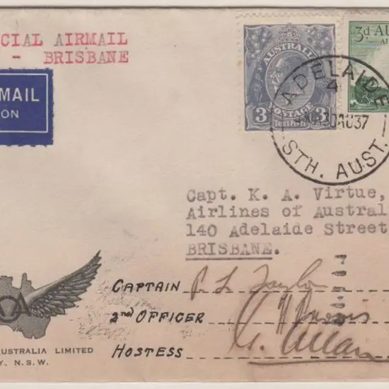 1937 (30th Aug) ditto with cover addressed to ...