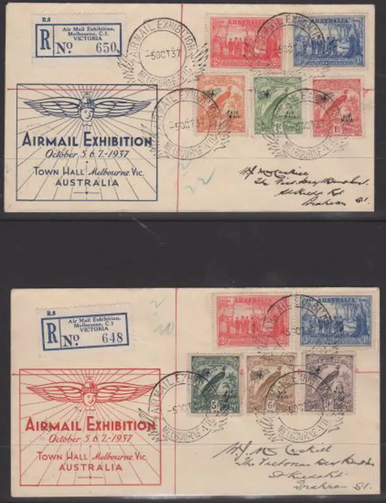 1937 (5-7th Oct) Air Mail Exhibition Melbourne ... Image 1++