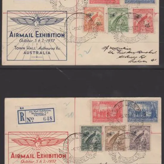 1937 (5-7th Oct) Air Mail Exhibition Melbourne ...