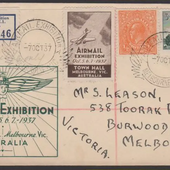 1937 (5-7 Oct) ditto but single printed cover, ...