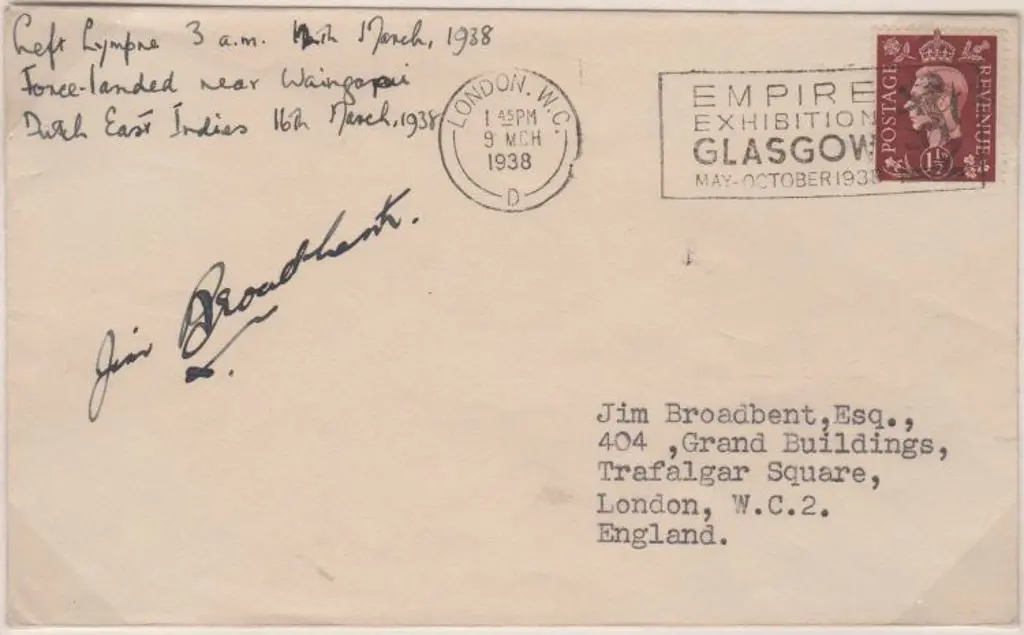 1938 (12th March) England to Dutch East Indies but ... Image 1++
