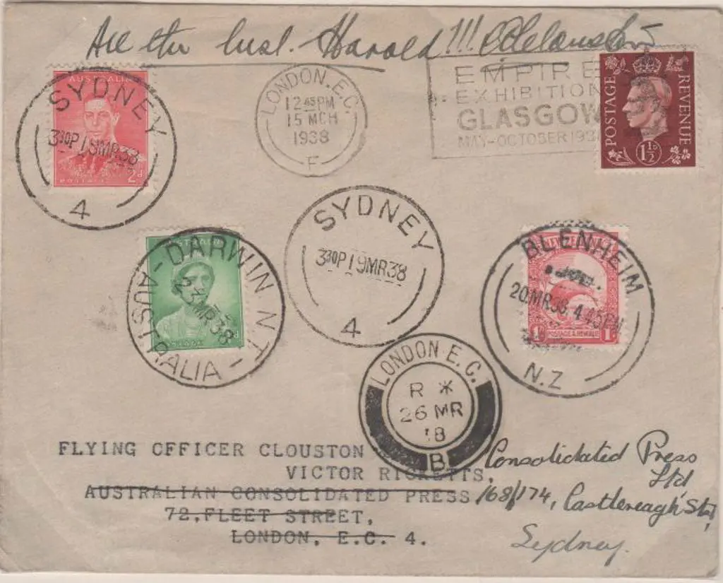 1938 (15th March) England to Australia to New ... Image 1++
