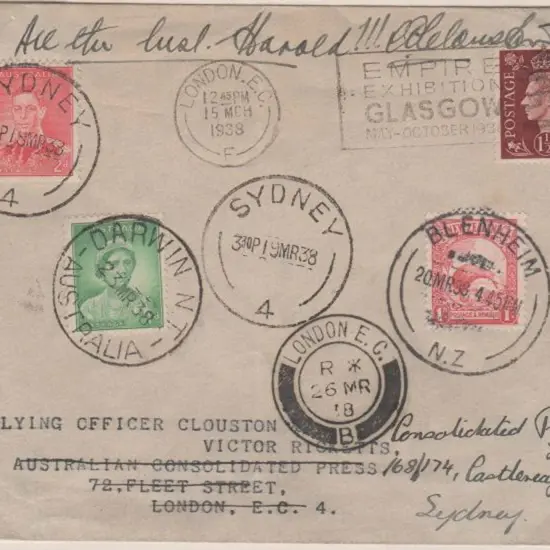 1938 (15th March) England to Australia to New ...