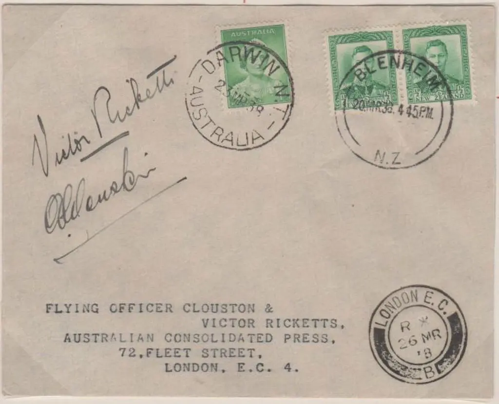1938 (18th April) Australia to England solo record ... Image 1++